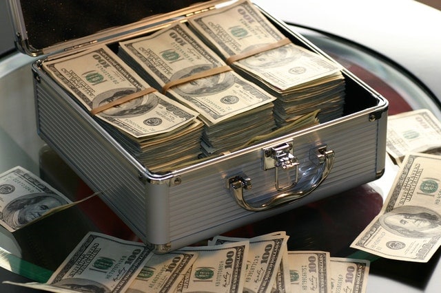 Dollars in a briefcase